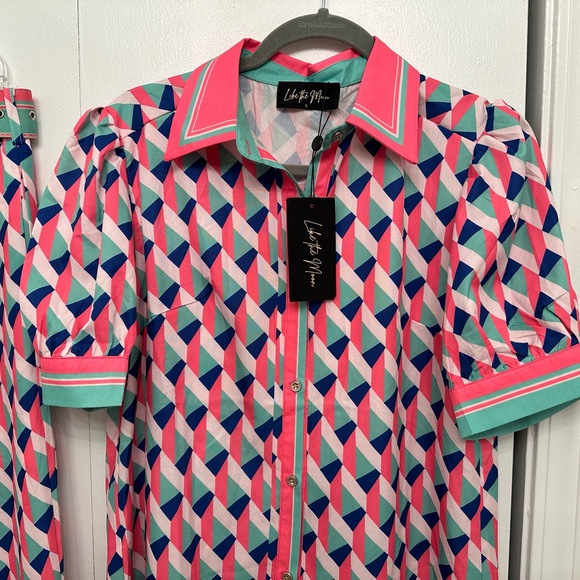 Fund colorful 2 Piece Pants and Button Down Shirt - Picture 3 of 8